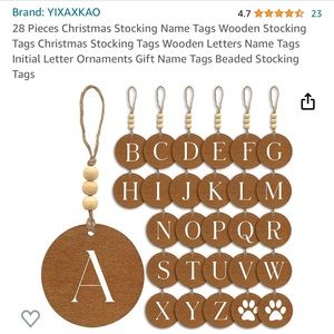 Christmas Stocking Name Tags Wooden Stocking Tags